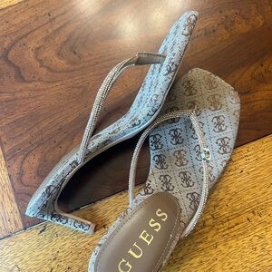 Guess Mayan Rhinestone Thong Strap Heels